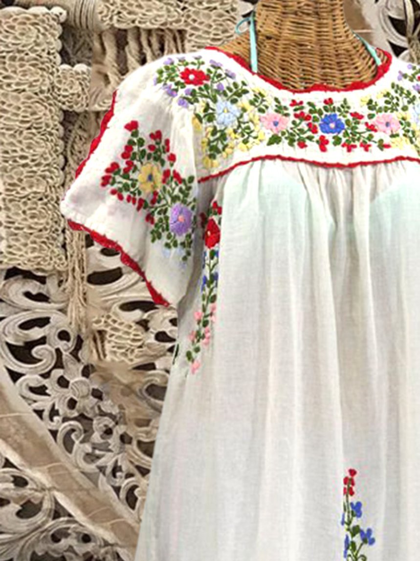 Short Sleeve Casual Cotton-Blend Dresses