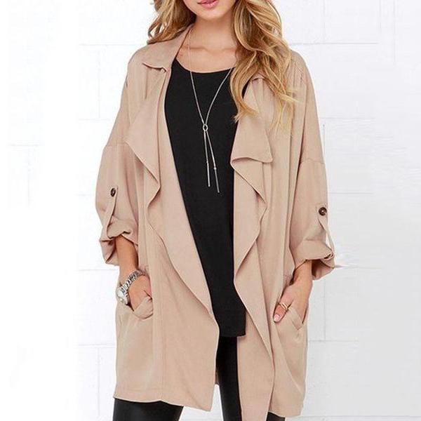 Oversize Plain Trendy Trench Coats