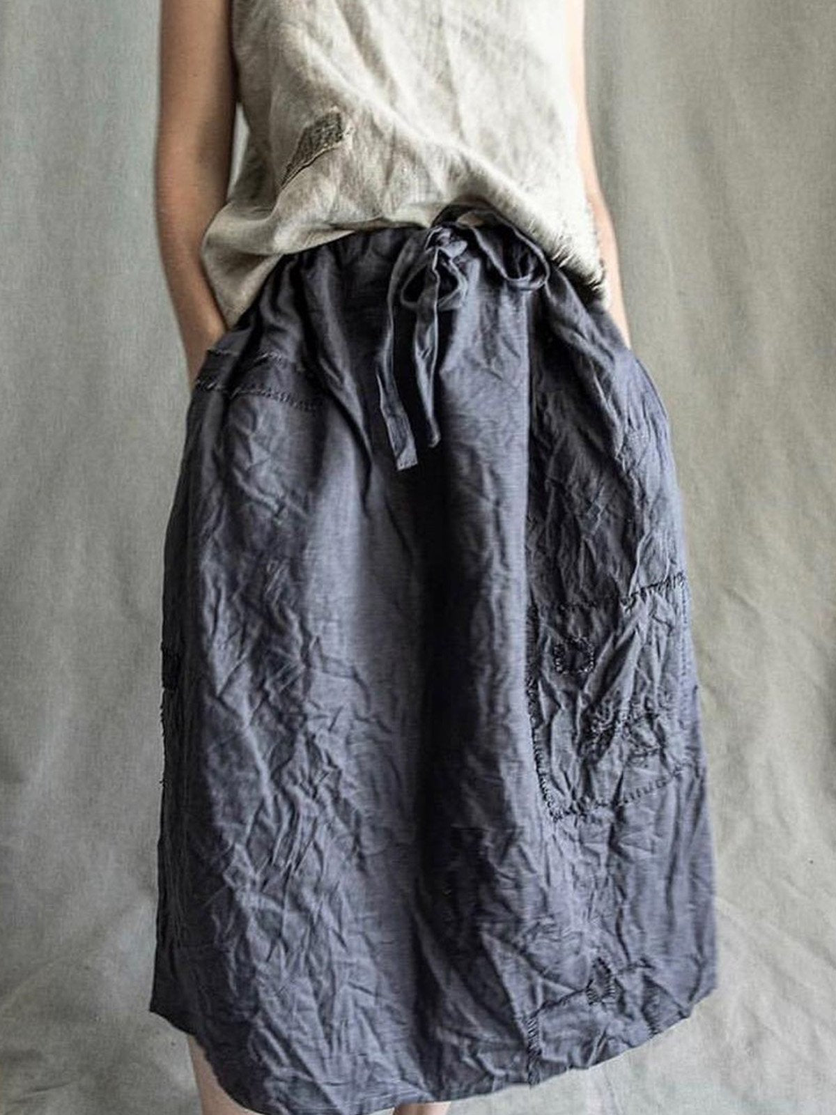 Women  Solid  Loose Casual Dresses