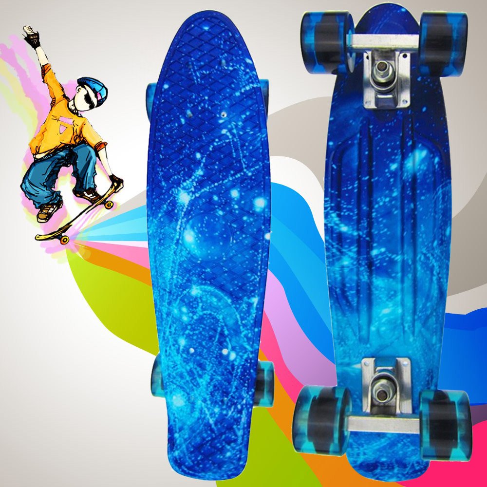 Hip-hop Retro Skateboard Starry SkHip-hop Retro Skateboard Starry Sky Pattern Mini Board for Outdoor Sport Street Boys For Childy Pattern Mini Board for Outdoor Sport Street Boys For Child