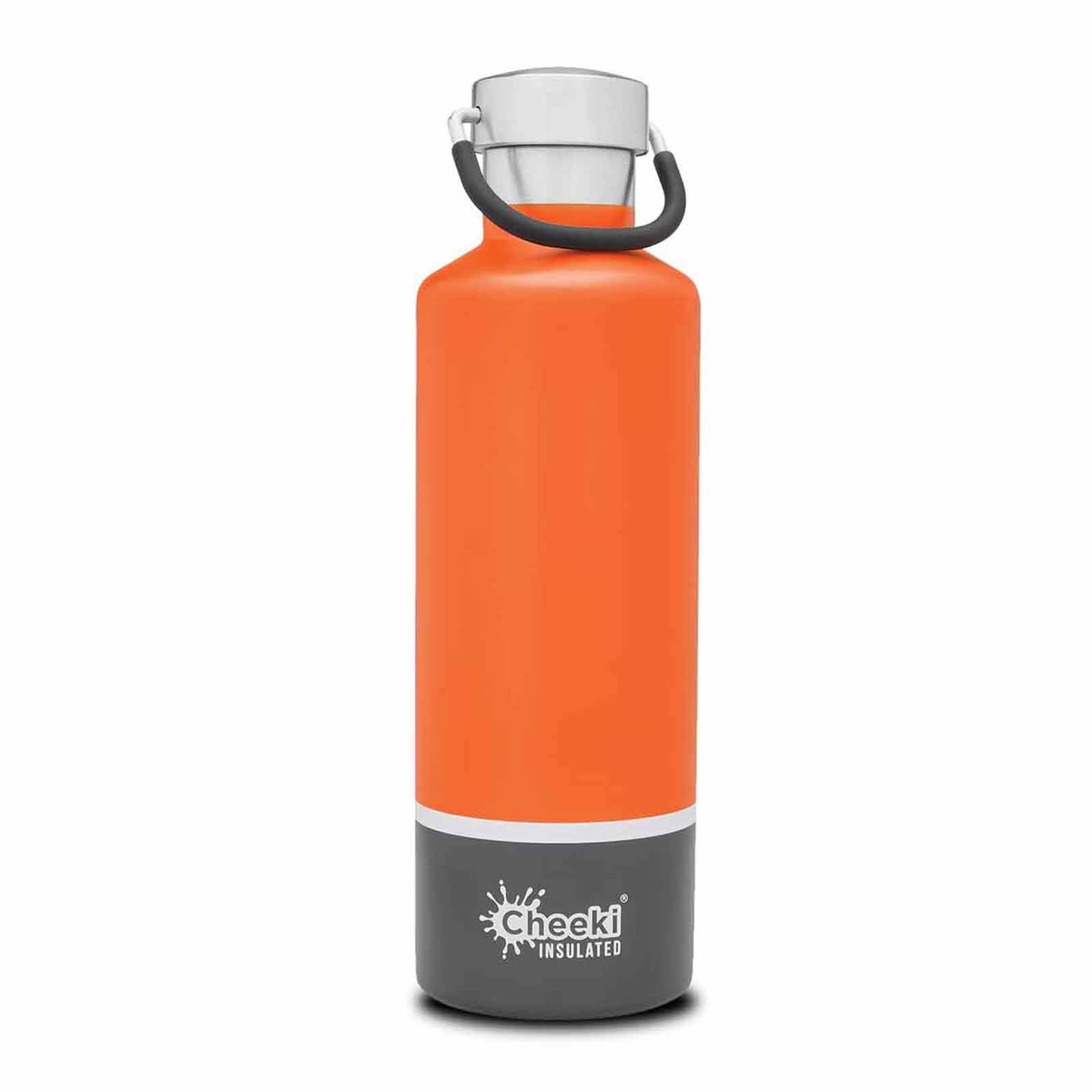 Cheeki 600ml Stainless Steel Insulated Bottle - Orange Grey