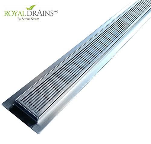 Serenedrains Stainless Steel Linear Shower Drain - Linear Wedge - Brushed Nickel - 16 inch/24 inch/30 inch/35 inch/39 inch/47 in