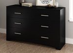 South Shore Gramercy 6-Drawer Double Dresser with Brushed Nickel Handles