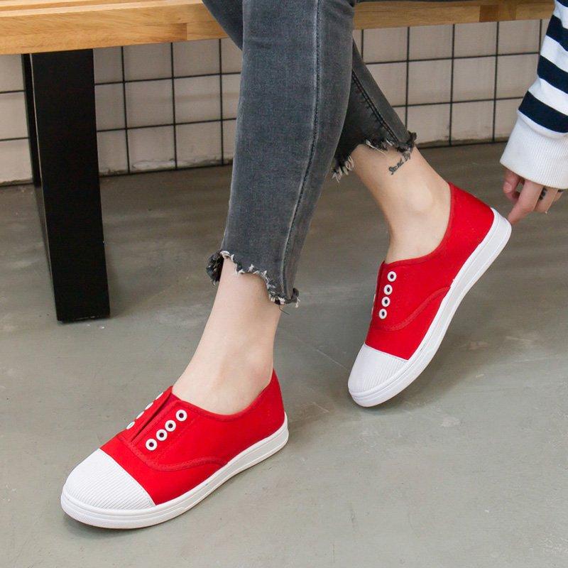 Women Canvas Sneakers Casual Comfort Slip On Shoes