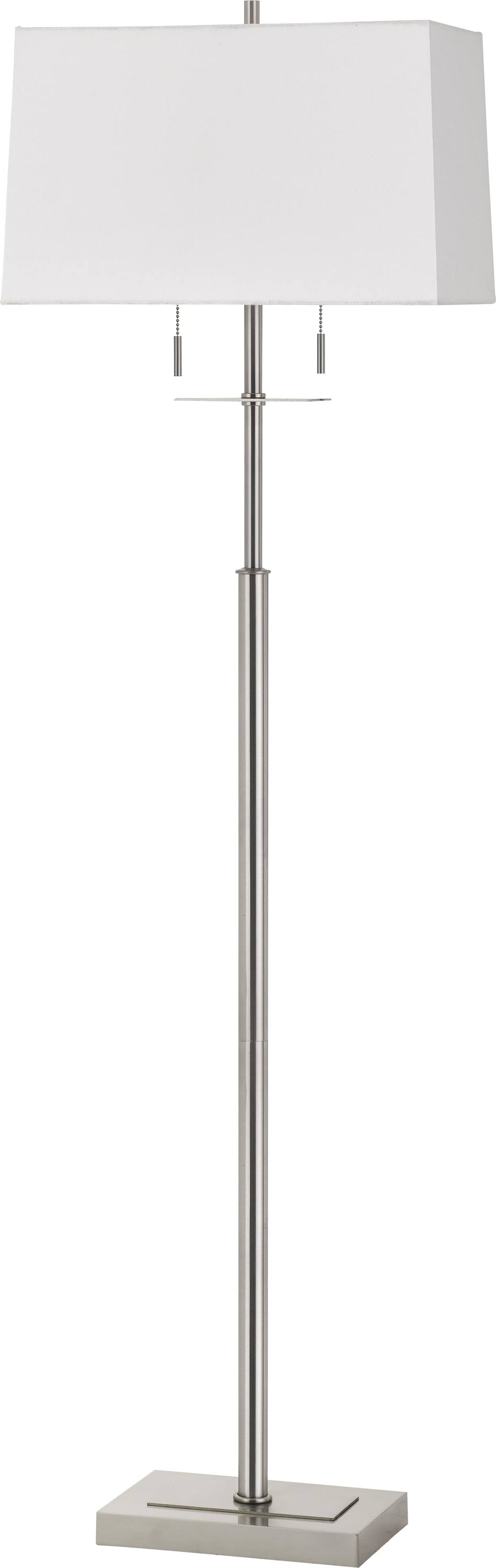 Cal Lighting BO-2802FL Norwich 2 Light Buffet Floor Lamp Brushed Steel