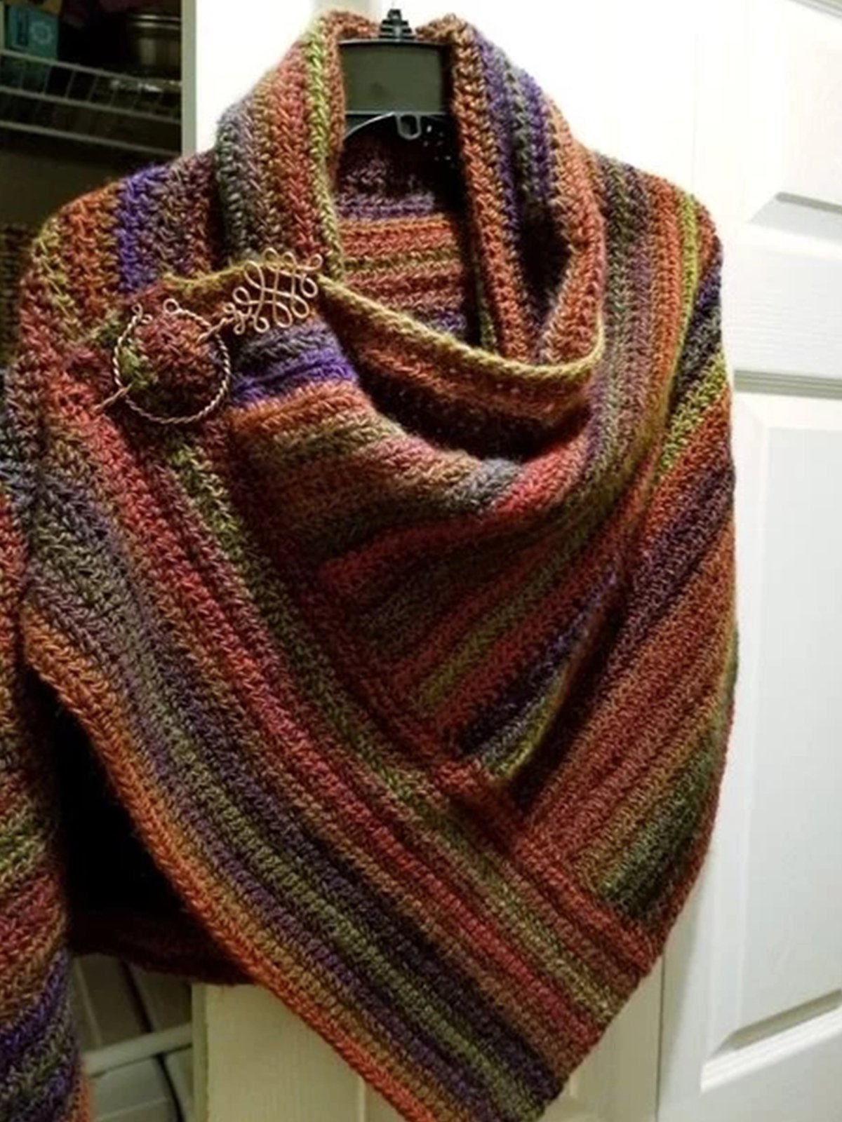 Brown Shift Ombre/tie-Dye Vintage Scarves & Shawls