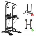 Power Tower Dip Station Pull Up Bar Exercise Tower Adjustable Pull Up Station Pull Up Tower Bar for Home Gym