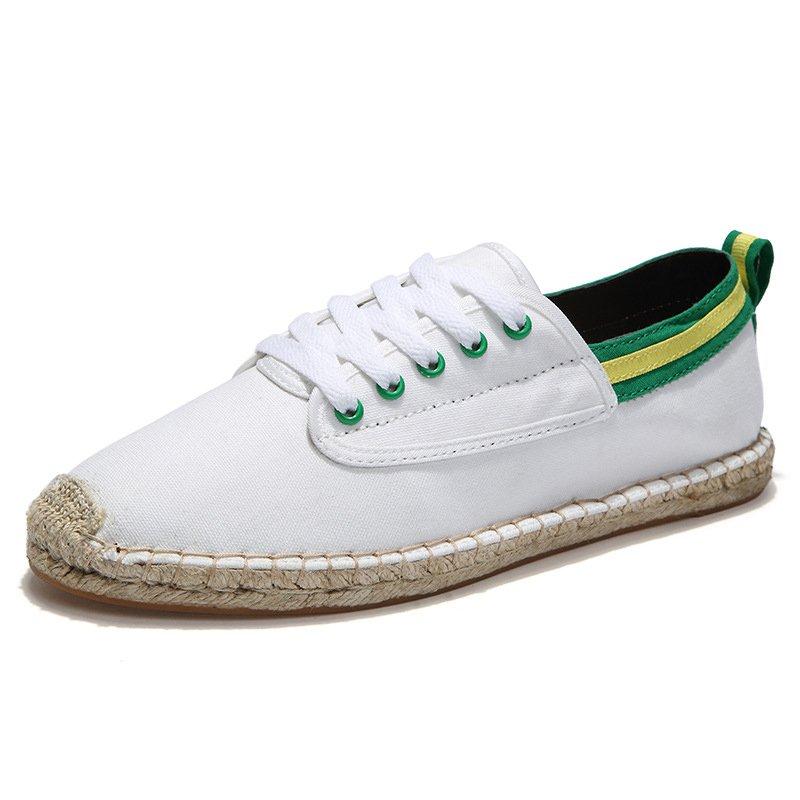 Canvas Lace-up Flat Shoes