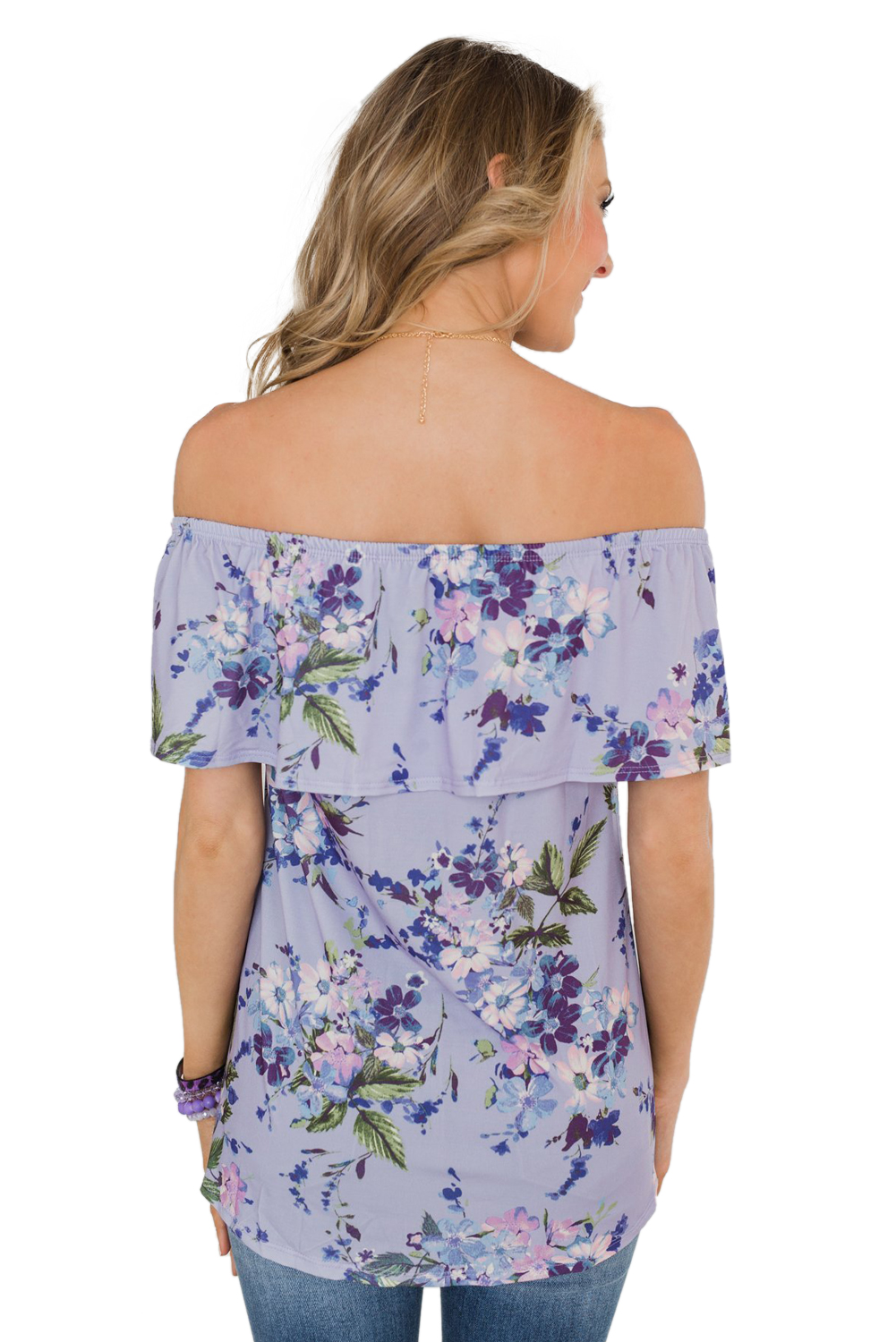 Purple Grow with Me Off The Shoulder Floral Top