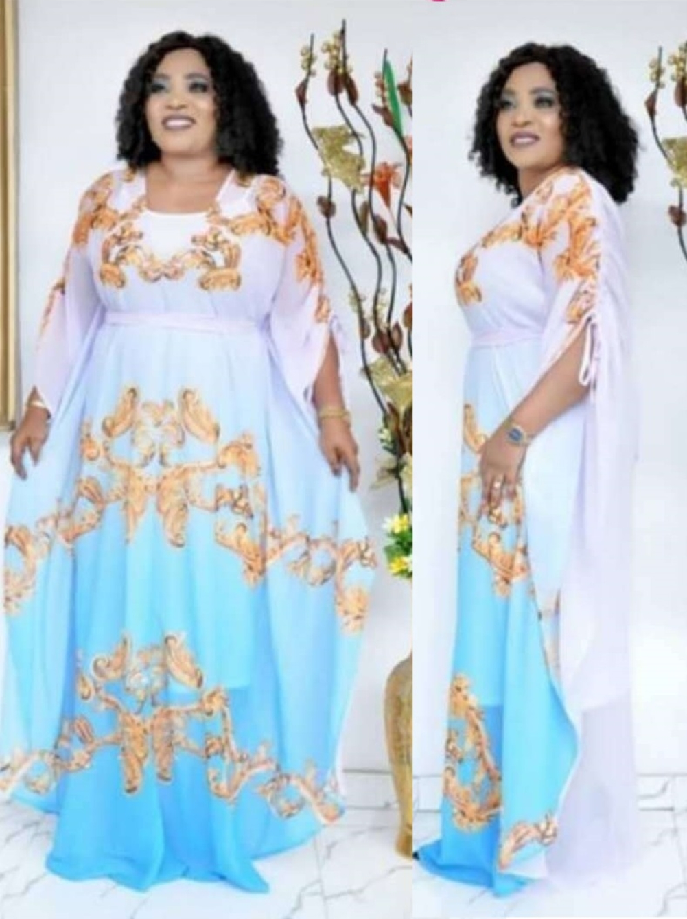 Muslim Print Long Gown