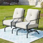 Top Space Patio Chairs Outdoor Rocking Chairs Bistro Set Patio Conversation Set,Metal Outdoor Furniture with Cushion