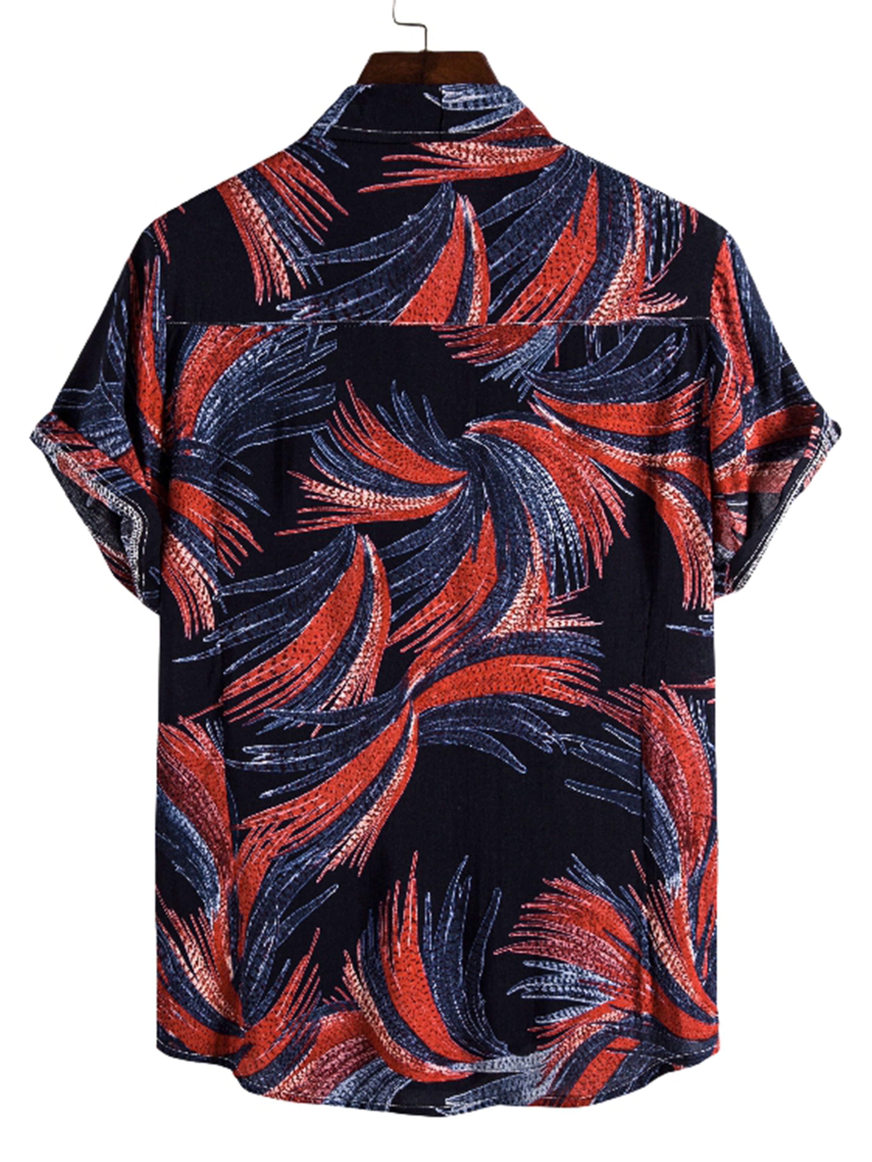 Men's Abstract Oil Painting Print Button Up Shirt