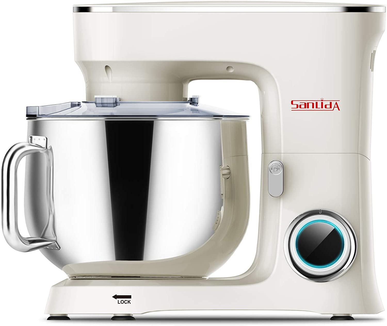 SanLidA Stand Mixer, 9.5 Qt. Electric Kitchen Mixer with Dishwasher, 9.5 QT / 9.5 QT / Cream White