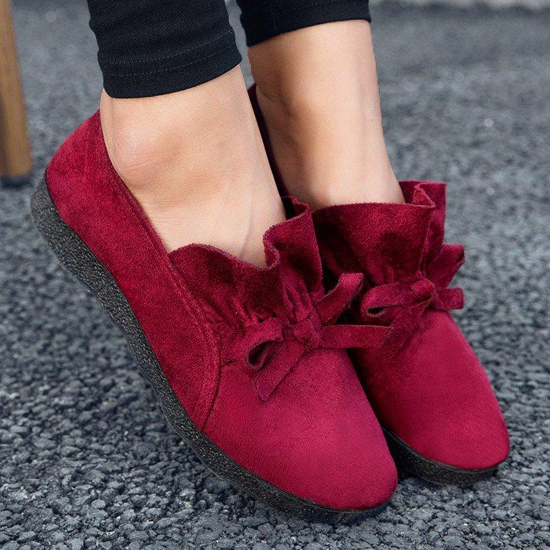 Women's Flat Shoes Round Toe Casual Bowknot Non-slip Flats