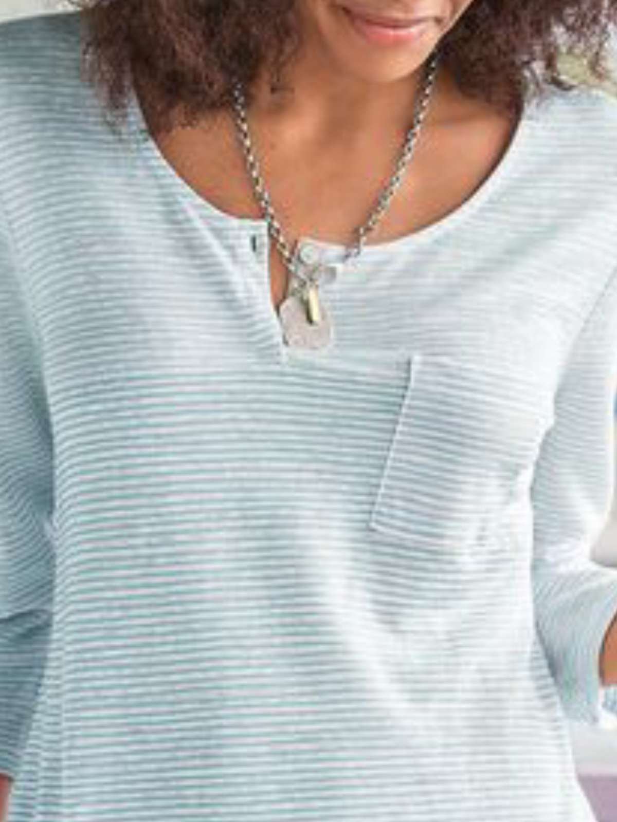 Blue Casual Crew Neck Plain Cotton-Blend Shirts & Tops