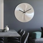 Modern minimalist industrial style silver living room wall clock without number
