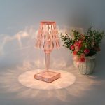 Crystal Table Lamp Diamond Acrylic LED USB Dimmable Bedroom Bedside Light Desk Night Lamp
