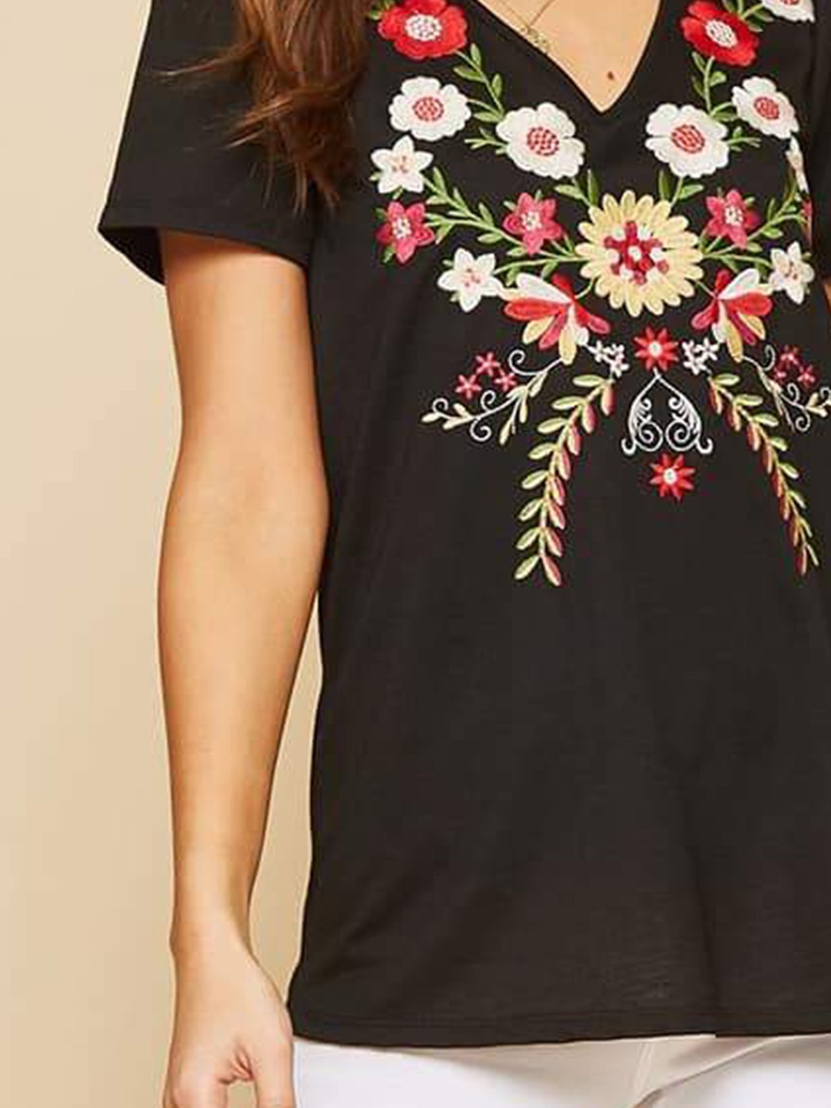 Casual Floral Shift Short Sleeve Shirts & Tops