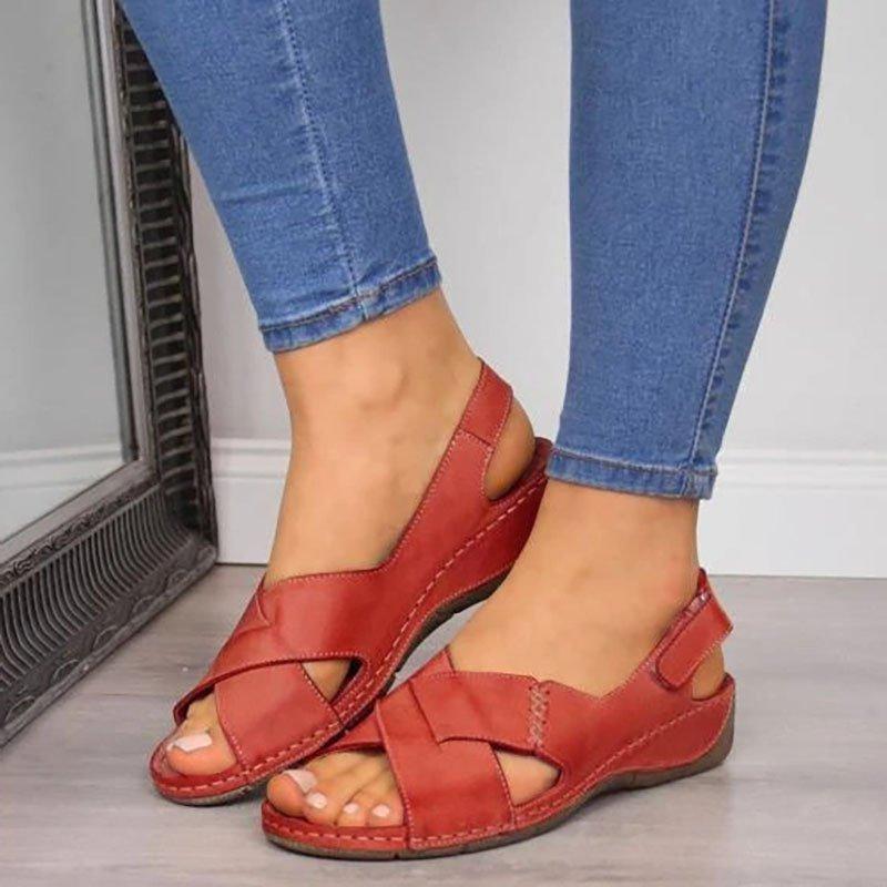 Women Casual Summer Daily Comfy Criss-Cross Wedge Sandals