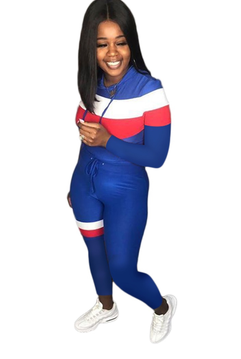 Sexy Tight Contrast Hoody Shirt and Pants