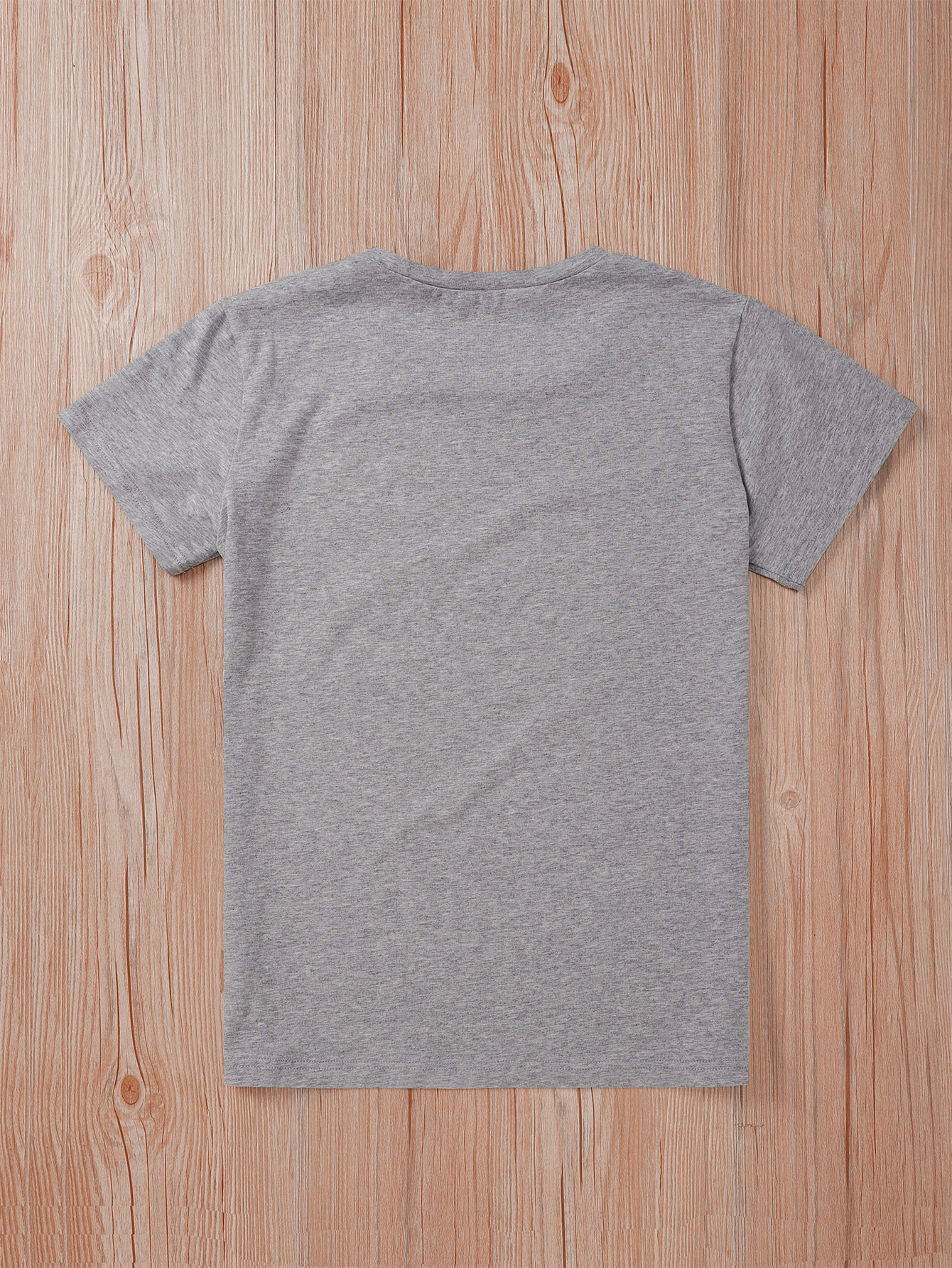 Christmas Print Round Neck Shirt with Short Sleeves