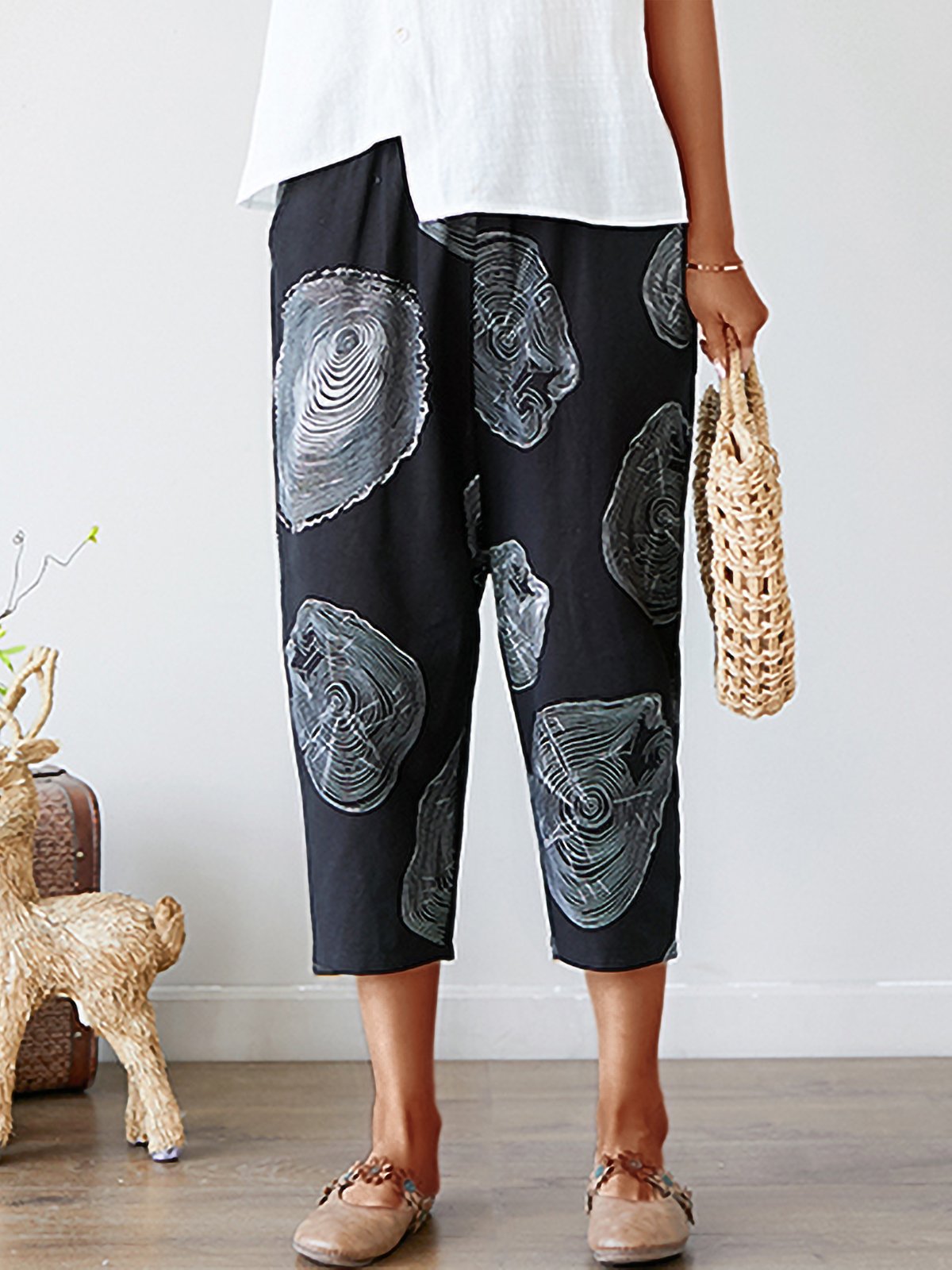 Vintage Floral Women Loose Casual Harem Pants