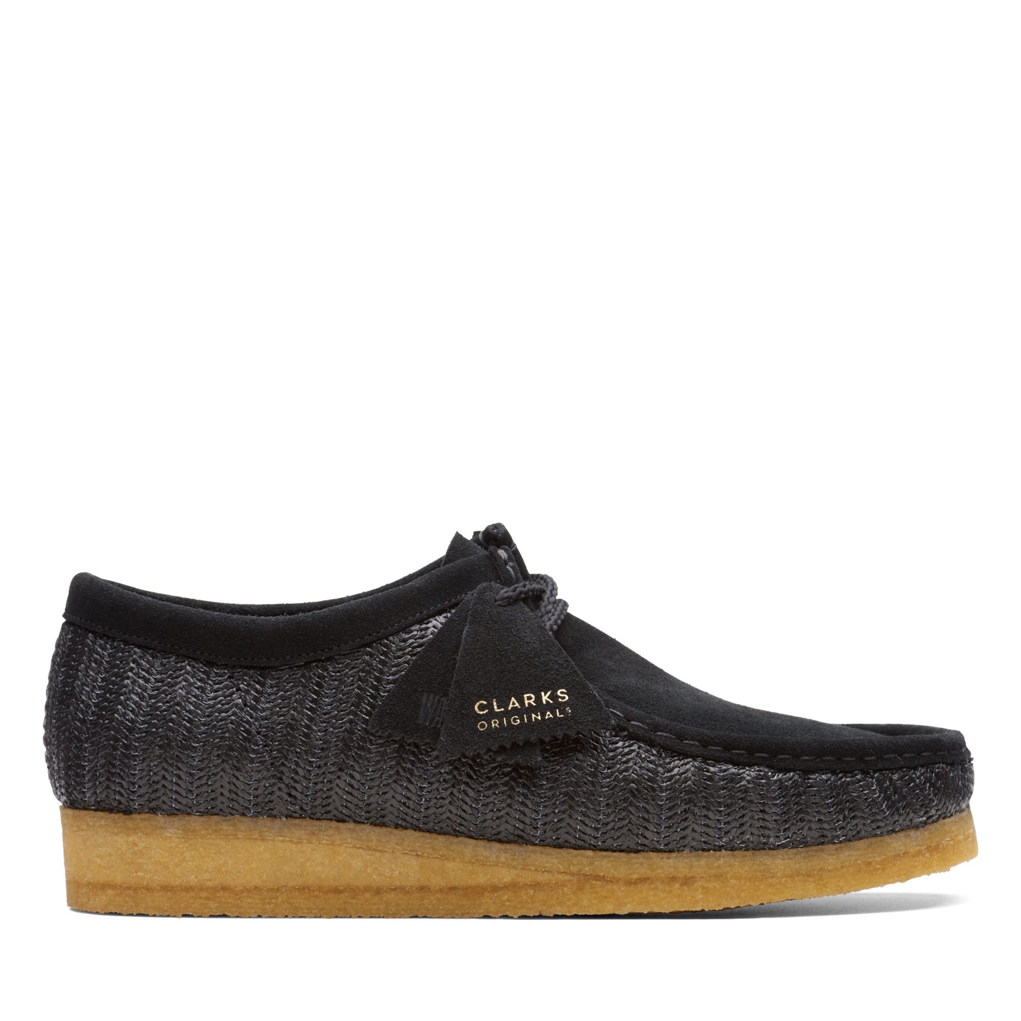 Men  Wallabee BLK Raffia Txt