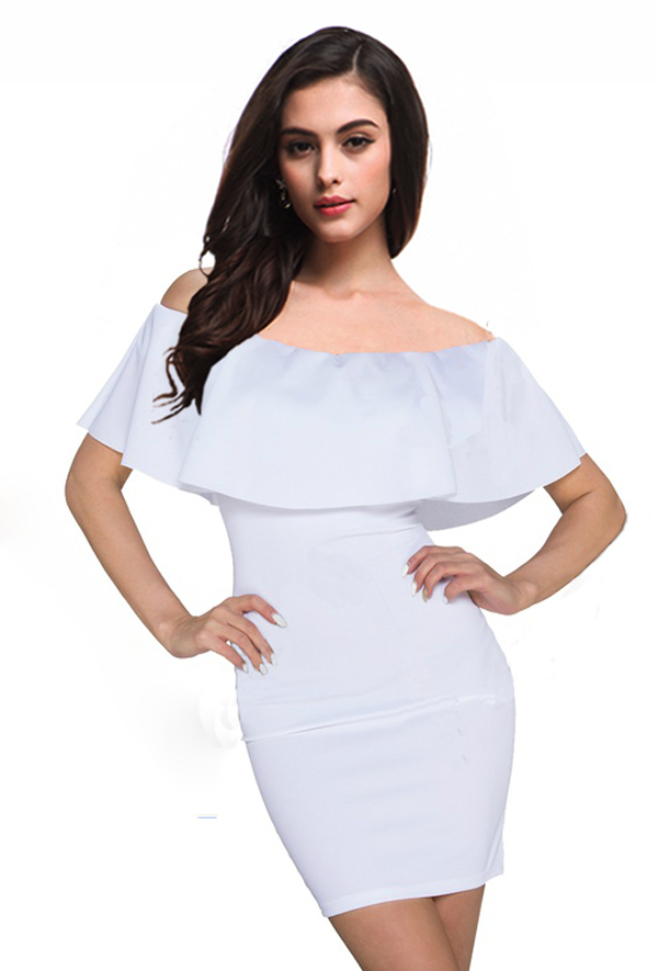 Turndown Shoulder Mini Club Dress