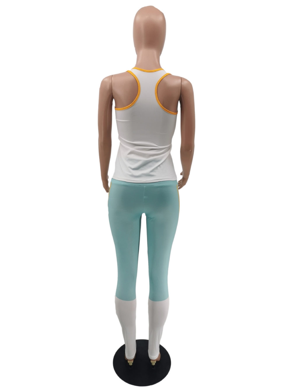 Summer Two Piece Sports Contrast Legging Set