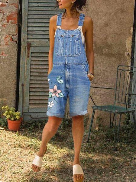 Flora Casual Denim Jumpsuit