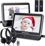 Dual Portable DVD Player for Car with Headrest Mount