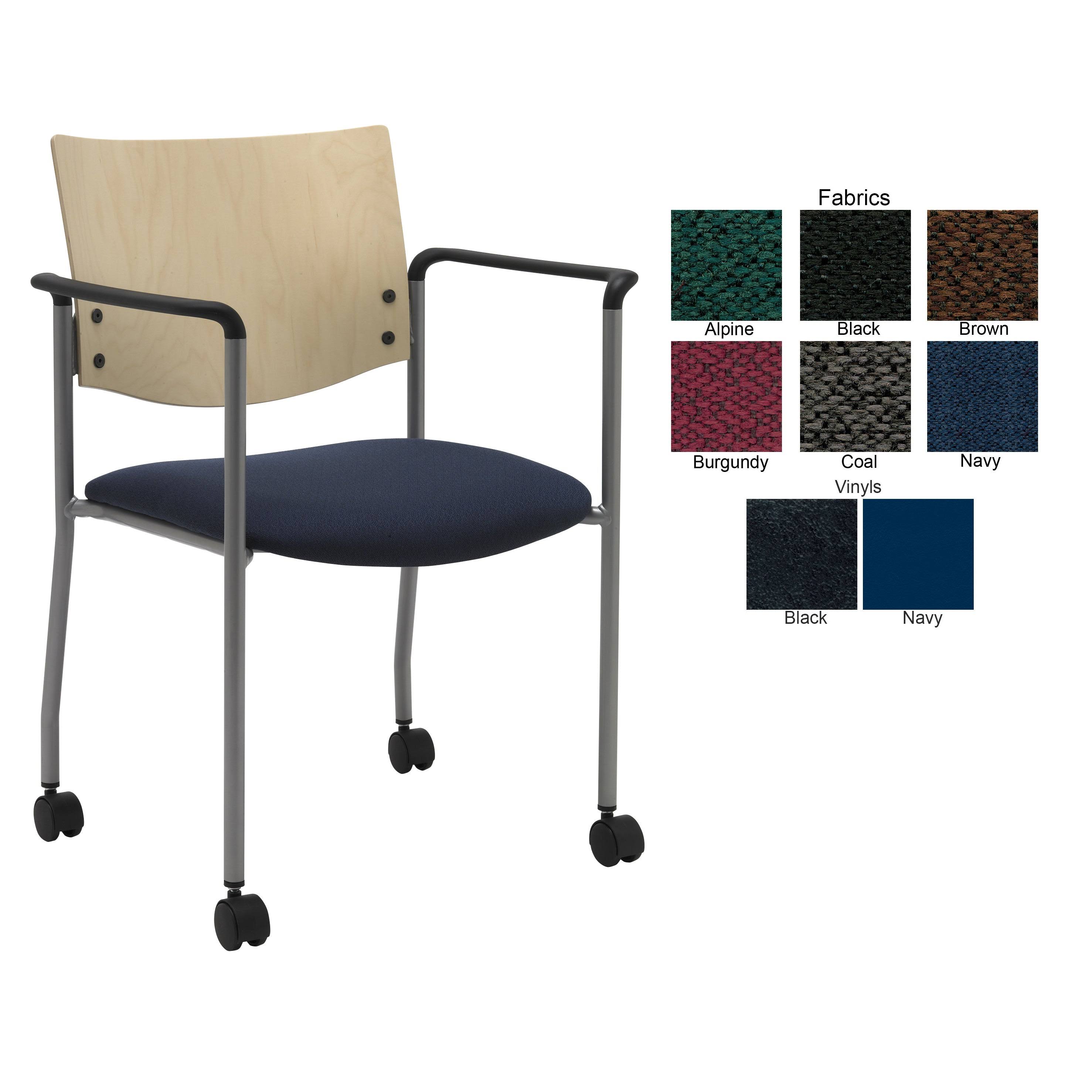 KFI Seating Evolve Guest Chair, Size: Navy Vinyl, Red