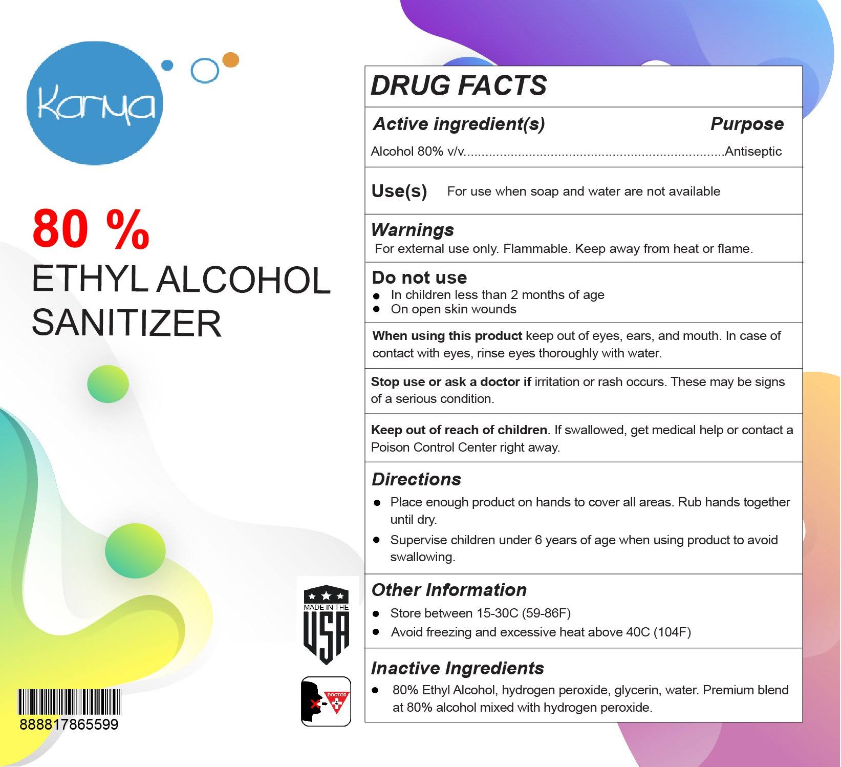 Karma Bulk Liquid Refill Hand Sanitizer - 4 Pack of 1 Gallon