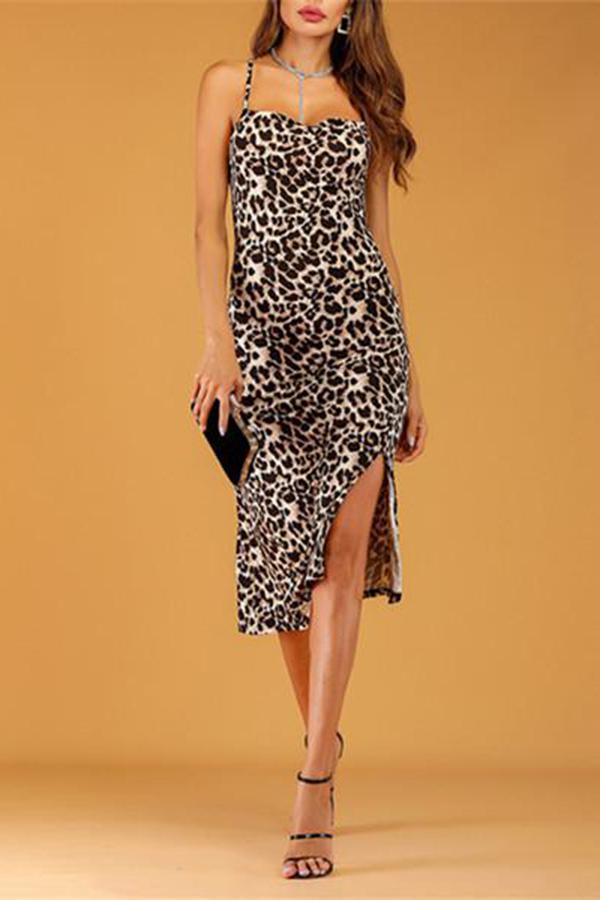 Sexy Leopard Suspender Bodycon Dresses