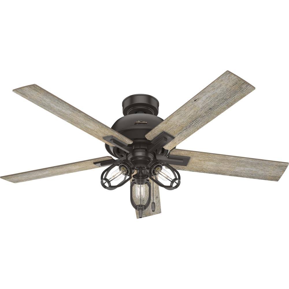 Hunter Mt. Eiler 52-in Noble Bronze LED Indoor/Outdoor Ceiling Fan with Light (5-Blade) | 51161