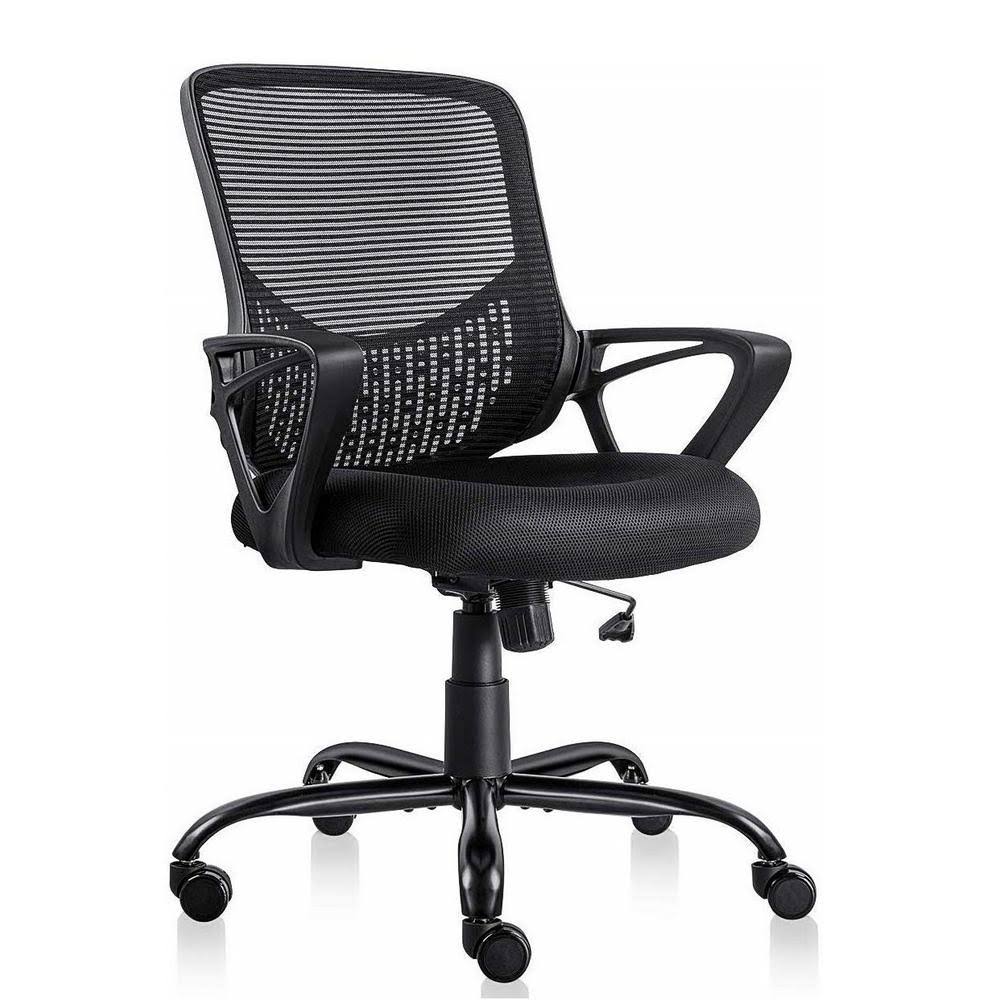 Smugdesk 24 in. Width Big and Tall Black Mesh Task Chair with Adjustable Height