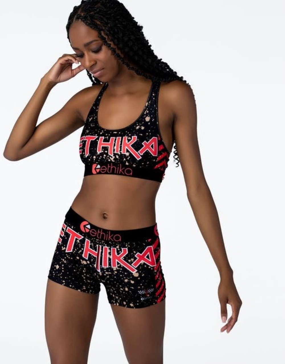 Sports Fitness Print Bra and Shorts Set