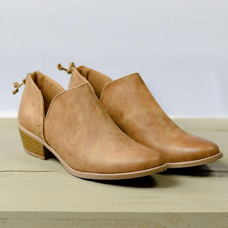 Plus Size Chunky Heel Short Boots Female Non-slip Cute Bootie