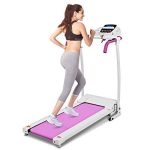 Goplus 800W Folding Treadmill Electric Motorized Power Fitness Running Machine with LED Display,  For Home Gym- Fitness Equipment for Men and Women- Pink