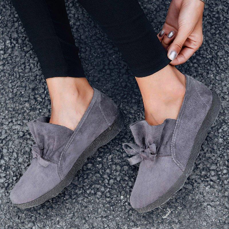 Women's Flat Shoes Round Toe Casual Bowknot Non-slip Flats