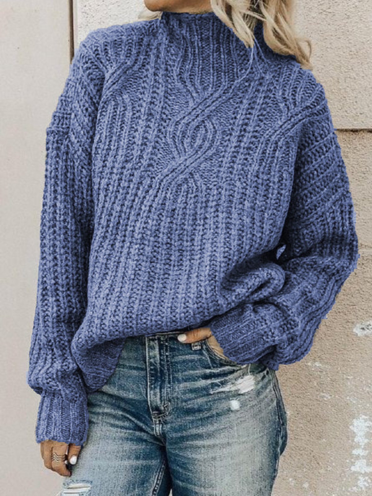 Casual Plus Size Turtleneck Sweater Pullover