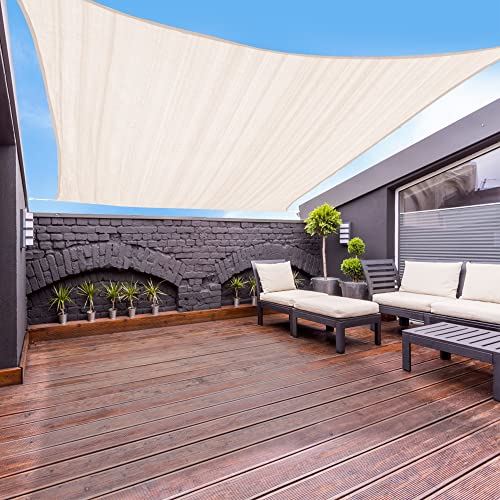 Garden expert 20��x20�� Sun Shade Sail Square Canopy Shade Cover for Patio Garden Outdoor Backyard, Cream