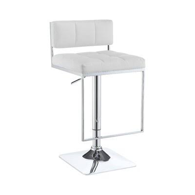 Berm Swivel Adjustable Height Bar Stool Orren Ellis Color: White