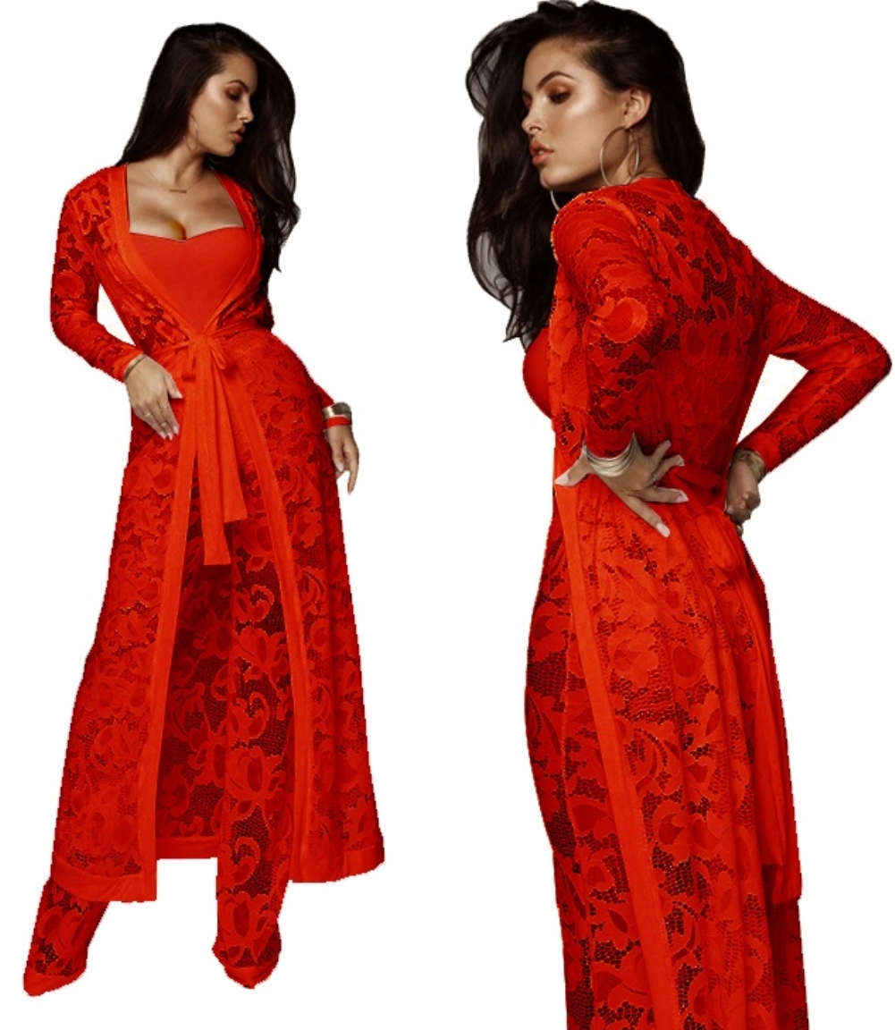 Matching 3PC Lace Pants Set