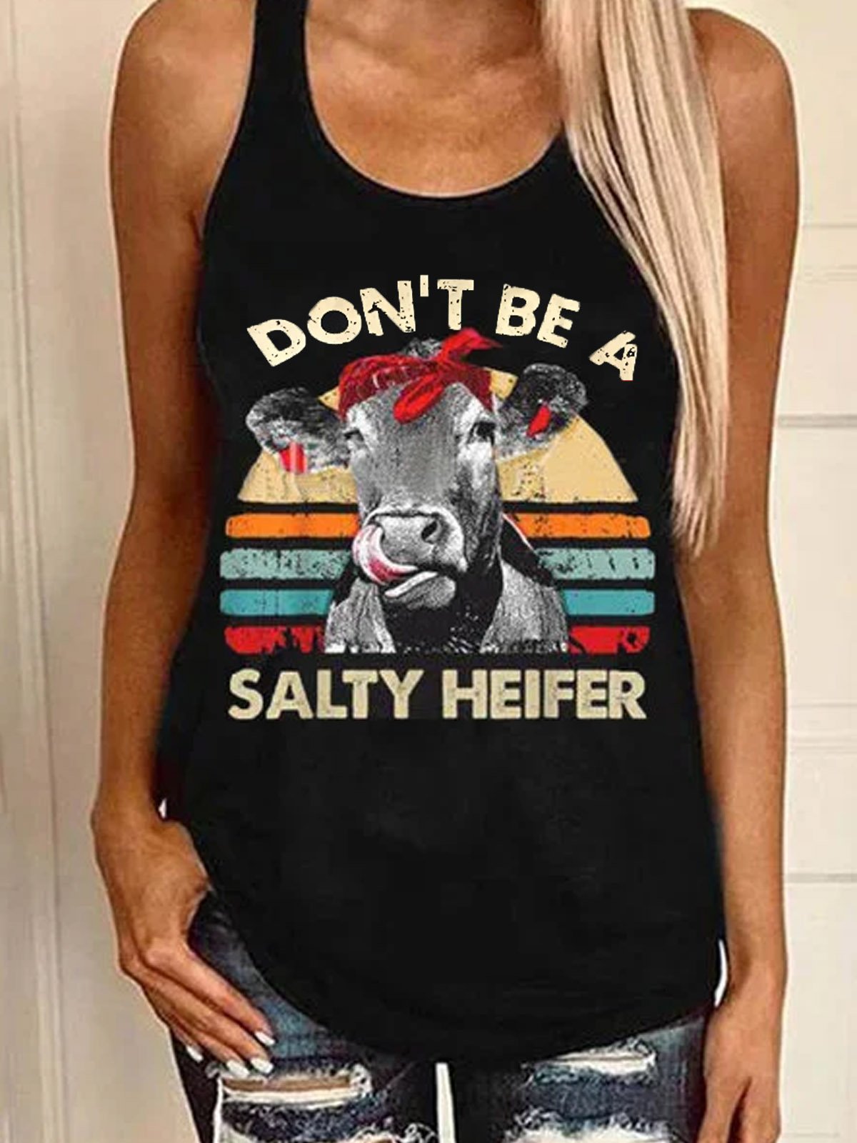 Black Patchwork Sleeveless Vests