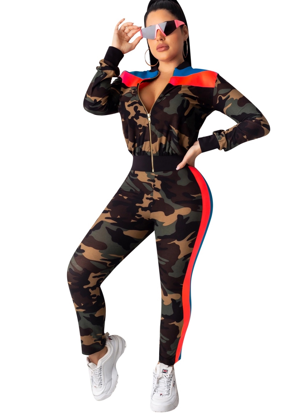 Camou Print Long Sleeve Tracksuit