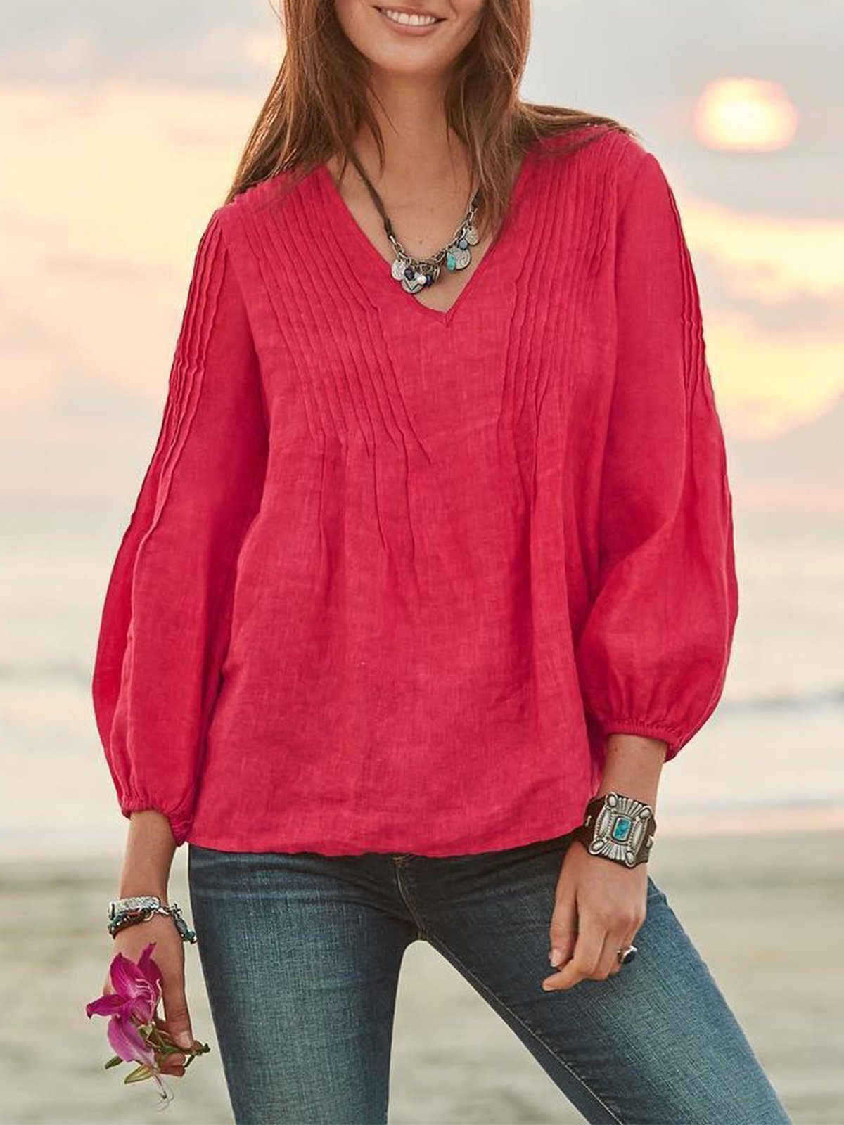 solid summer cotton women TOP