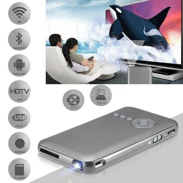 16GB M6 2 in 1 WiFi Bluetooth 4.0 Smart Mobile DLP LED Projector Theater +TV Box