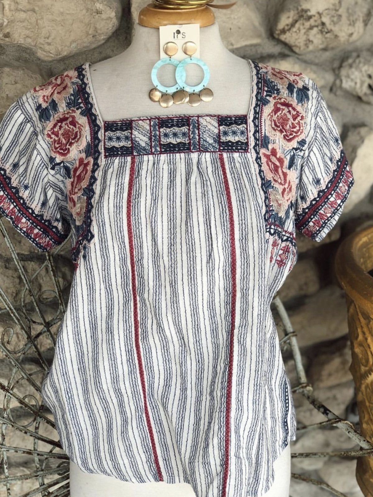 Boho Floral Floral-Print Short Sleeve Shirts & Tops