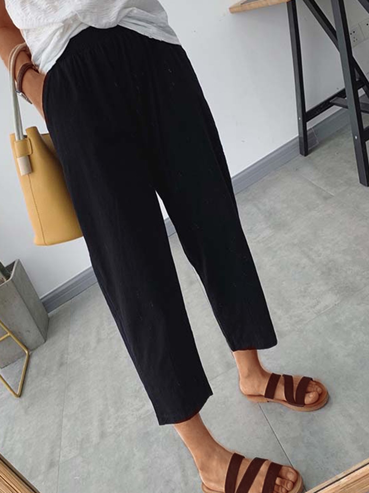 Plus Size Women Plain Casual Pants